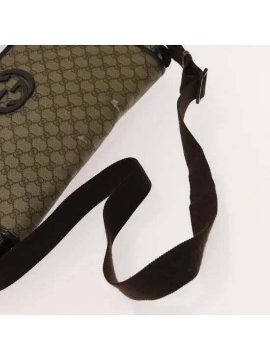 Authentic GUCCI GG Supreme Shoulder Bag PVC Beige Silver 223661 - Picture 15 of 16